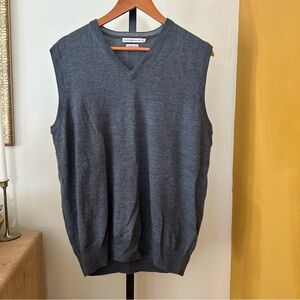 Peter Millar Men's 100% Merino Wool Sweater Vest V-Neck Preppy Luxury Gray Sz M